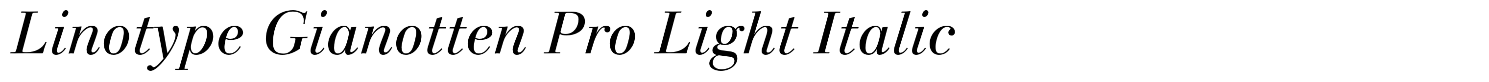 Linotype Gianotten Pro Light Italic